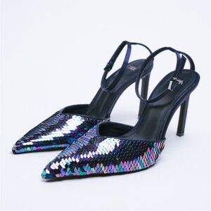 Zara limited edition Celeb style Sequin Heels you cannot miss